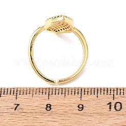 Brass Micro Pave Cubic Zirconia Cuff Open Rings for Women&nbsp;RJEW-K264-09B-G