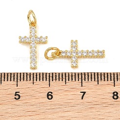 Brass Micro Pave Clear Cubic Zirconia Pendants&nbsp;CU-CBA3D67-04G