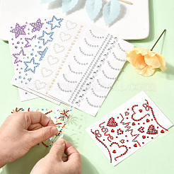 6 Styles Resin & Terylene & Acrylic Face Painting Stickers&nbsp;AJEW-SP0002-66