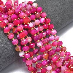 Natural Dyed Banded Agate Beads Strands&nbsp;G-K389-E40-01