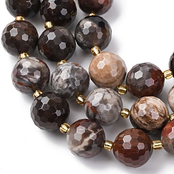 Natural Petrified Wood Beads Strands&nbsp;G-C249-A24-16MM