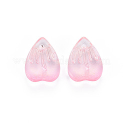 Transparent Spray Painted Glass Charms&nbsp;GLAA-S190-020A-05