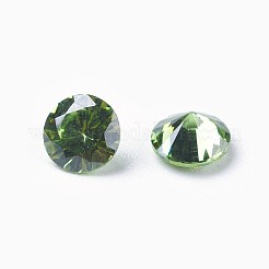 Cubic Zirconia Pointed Back Cabochons&nbsp;ZIRC-WH0001-B09
