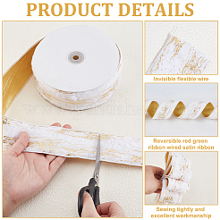 Gold Stamping Single Face Velvet Ribbon&nbsp;OCOR-WH0082-360A