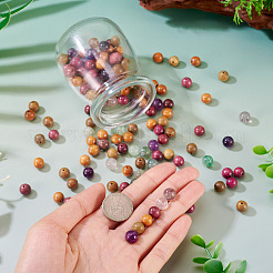 195Pcs 6 Styles Round Natural Purple Fluorite and Wood Beads Findings Kits&nbsp;G-KS0001-18