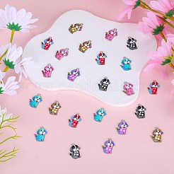 30Pcs 6 Colors Alloy Enamel Pandants&nbsp;ENAM-SZ0004-18