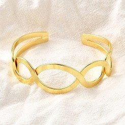 Brass Cuff Bangles for Women&nbsp;BJEW-F498-05G