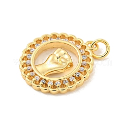 Brass Micro Pave Clear Cubic Zirconia Pendants&nbsp;LS-KK-U007-01G-09