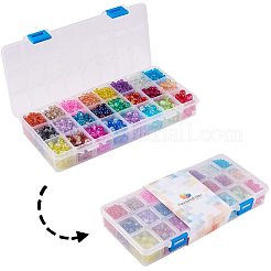 Spray Painted Crackle Glass Beads Sets&nbsp;CCG-PH0003-08