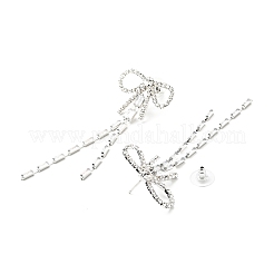 Crystal Rhinestone & Clear Cubic Zirconia Stud Earrings&nbsp;LS-EJEW-C037-01D-P