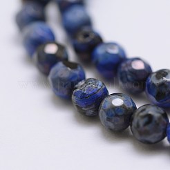 Faceted Natural Fire Crackle Agate Beads Strands&nbsp;X-G-F447-4mm-A19