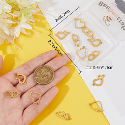 15Pcs 3 Styles 304 Stainless Steel Connector Charms&nbsp;STAS-BBC0002-21