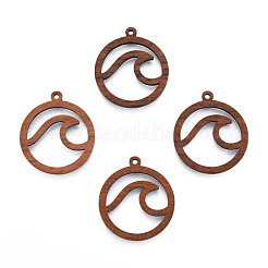 Natural Walnut Wood Pendants&nbsp;WOOD-N011-017