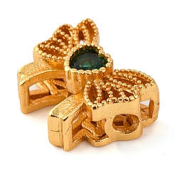 Brass Micro Pave Cubic Zirconia Beads&nbsp;KK-K378-36MG-01