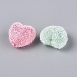 Flocking Opaque Acrylic Heart Beads&nbsp;OACR-T030-09M