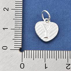 925 Sterling Silver Heart with Capital Letter Charms&nbsp;STER-S009-13Y-S
