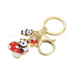 Rack Plating Panda Zinc Alloy Enamel Pendant Keychain&nbsp;KEYC-G064-01F
