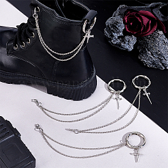 4Pcs 2 Styles Cross Iron Chain Boot Strap Chains&nbsp;HJEW-PH02024