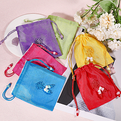 6Pcs 6 Colors Rectangle Cloth Packing Pouches&nbsp;ABAG-CA0001-15