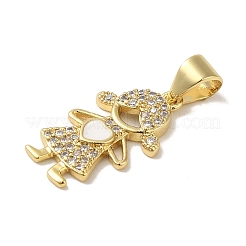 Rack Plating Brass Micro Pave Cubic Zirconia Pendants&nbsp;KK-P272-16B-G
