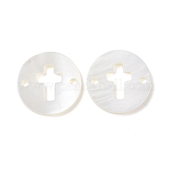 Natural Freshwater Shell Connector Charms&nbsp;SHEL-H001-09