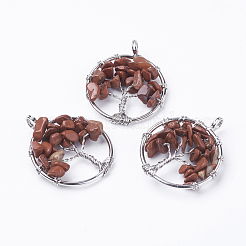 Natural Red Jasper Pendants&nbsp;G-E419-20P