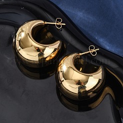 Moon 304 Stainless Steel Stud Earrings&nbsp;EJEW-A125-23G