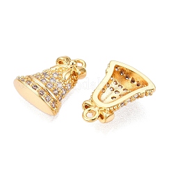 Christmas Theme Brass Pave Clear Cubic Zirconia Pendants&nbsp;KK-T073-04G
