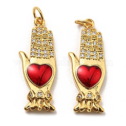 Rack Plating Brass Cubic Zirconia Pendants&nbsp;KK-D026-30G