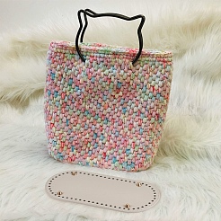 PU Leather Oval Long Bottom for Knitting Bag&nbsp;FIND-WH0032-01C
