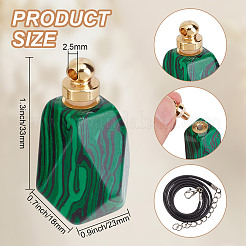 DIY Waxed Cord & Synthetic Malachite Bottle Pendant Necklaces Making Kits&nbsp;DIY-DR0001-81B