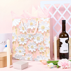 1Pc Flower Printed Paper Gift Storage Bags with Rope Handle&nbsp;ABAG-SP0001-09B