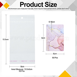 50Pcs Rectangle Hot Stamping Cardboard Paper Jewelry Display Cards&nbsp;CDIS-CJ0001-04