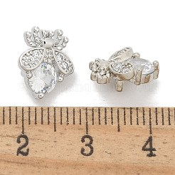Rack Plating Brass Micro Pave Clear Cubic Zirconia Buttons&nbsp;KK-K293-02P