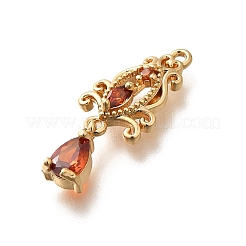 Brass Micro Pave Cubic Zirconia Pendants&nbsp;KK-K378-65G-01