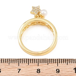 Brass Micro Pave Cubic Zirconia Finger Rings for Women&nbsp;CU-CBA0A21-03G