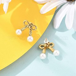 304 Stainless Steel Plastic Pearl Stud Earrings&nbsp;EJEW-M072-04G