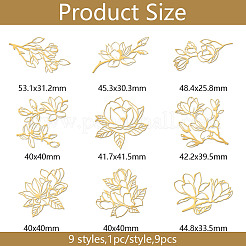 9Pcs Nickel Self-adhesive Picture Stickers&nbsp;DIY-WH0450-217