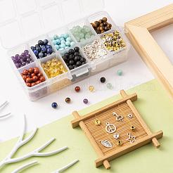 560Pcs 8 Styles 6mm Gemstone Beads Chakra Yoga Healing Stone Kits&nbsp;G-LS0001-02A