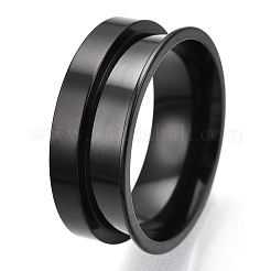 201 Stainless Steel Grooved Finger Ring Settings&nbsp;STAS-TAC0007-02B