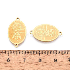 Religion 201 Stainless Steel Oval with Virgin Links Connector Charms&nbsp;STAS-T073-53A-G