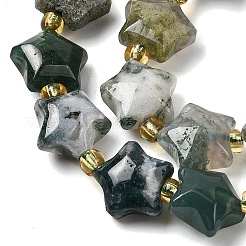 Natural Moss Agate Beads Strands&nbsp;G-Z080-A27-10mm