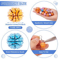 30Pcs Sport Theme Resin Rhinestone Beads&nbsp;RESI-TA0004-12
