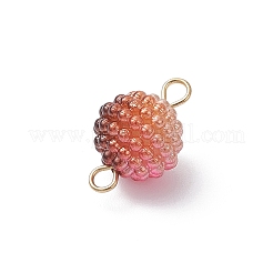 Imitation Pearl Acrylic Round Berry Connector Charms&nbsp;PALLOY-JF04422-02