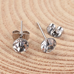 304 Stainless Steel Grade A Rhinestone Ear Studs&nbsp;EJEW-JE02024