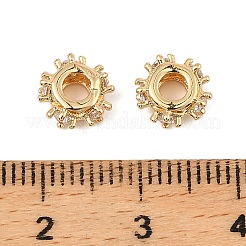 Brass Micro Pave Cubic Zirconia Beads&nbsp;KK-C155-13G