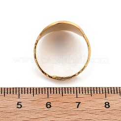 Flat Round 304 Stainless Steel Open Cuff Ring for Women&nbsp;LS-RJEW-M049-01G-02