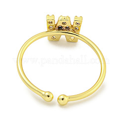 Rack Plating Brass Open Cuff Rings for Women&nbsp;RJEW-F162-02G-W