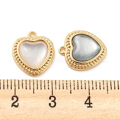 Natural Freshwater Shell Brass Heart Charms&nbsp;KK-Q806-07G