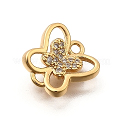 Brass Micro Pave Cubic Zirconia Butterfly Connector Charms&nbsp;LS-KK-B152-23G
